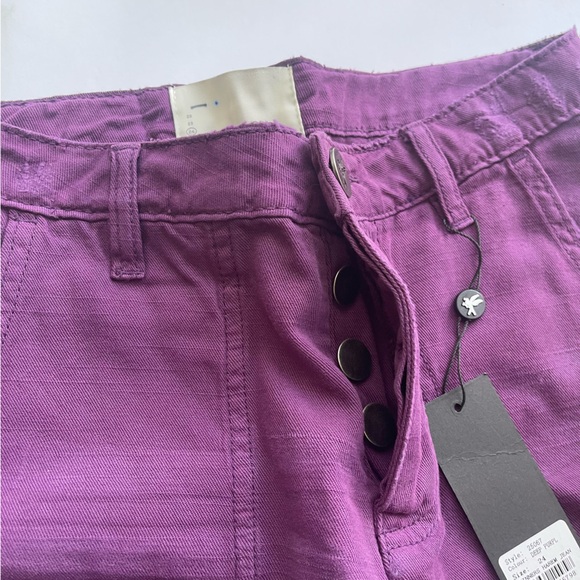NWT Free People X One Teaspoon Shinners Harem Jeans Disstressed Deep Purple - Picture 7 of 8